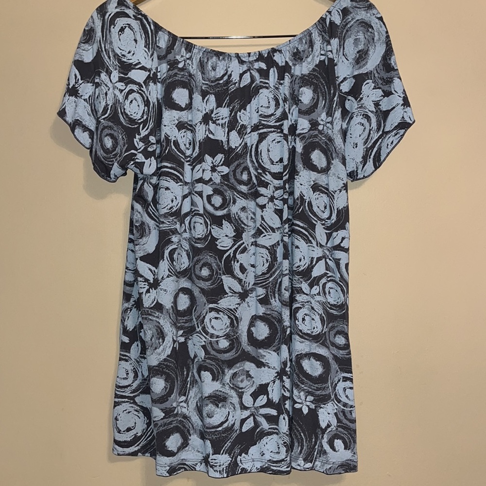 “fresh produce” NWOT vtg 90’s powder blue floral top - Picture 5 of 8